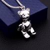 Unisex Children's Hip Hop Little Bear Necklace: Silver Titanium Steel Pendant, Korean Style Niche Design Versatile Jewelry