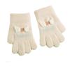 VIISEN Popular Design for Girls Ages Cute and Perfect for Winter and Cycling Ages Kids' Gloves, Five-Finger 2-6, Warm, Outings, School, (Champagne,