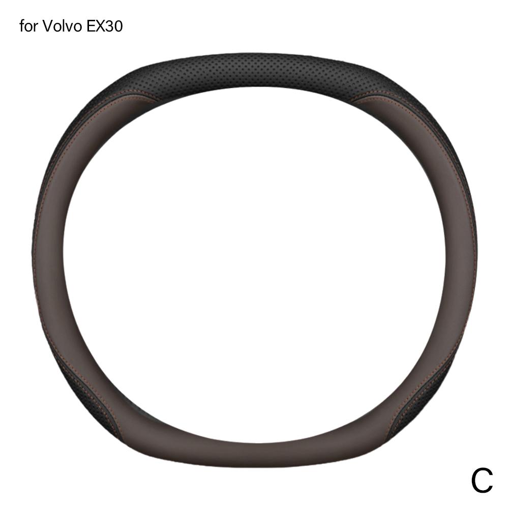 Für Volvo EX30 Auto-Lenkradbezug, Innenausstattung, Autozubehör, Leder, atmungsaktiv, rutschfest, bequemer Lenkradbezug
