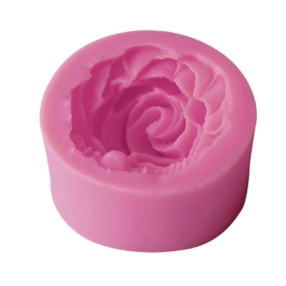 3D Blomma Bloom Rosform Silikonfondant Tvålkaka Bakning Gelé Godis Dekorationsformar Choc B9J6