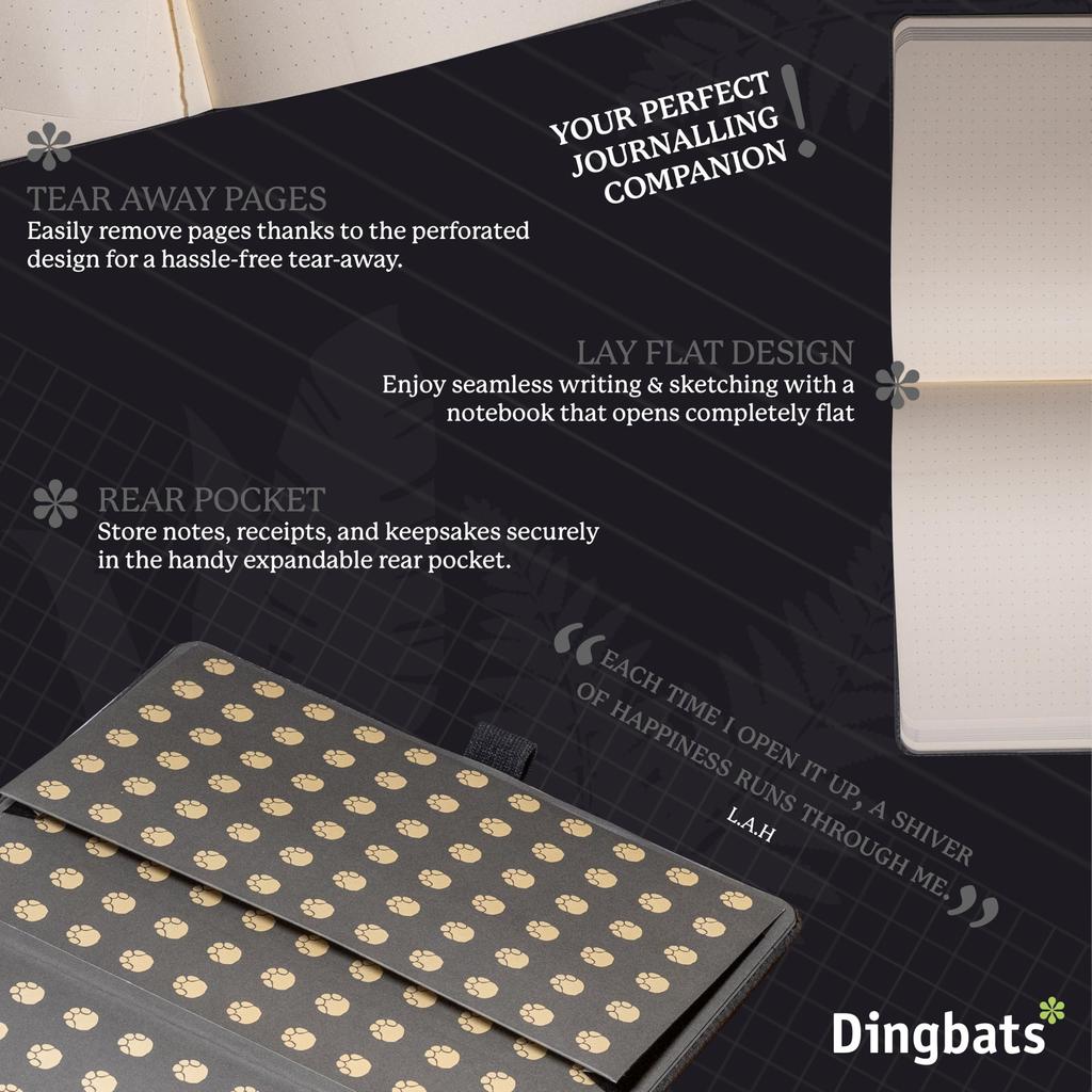Wild Animal Blank Medium Gray A5 Hardcover Notebook PU Leather Cream 100gsm Paper Dingbats - Notebook, Elephant, - - - Perforated, Ink-Resistant