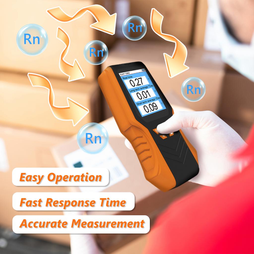 Radon Detector Portable Radon Gas Tester 0.1-1750 PCi/L Fast Accurate Results for Home & Environmental Monitoring Handheld Radon Gas Real-time Value