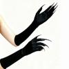 Gothic Long Nails Gloves Black Stretch Detachable Claw Nails Gloves  Stage Performance