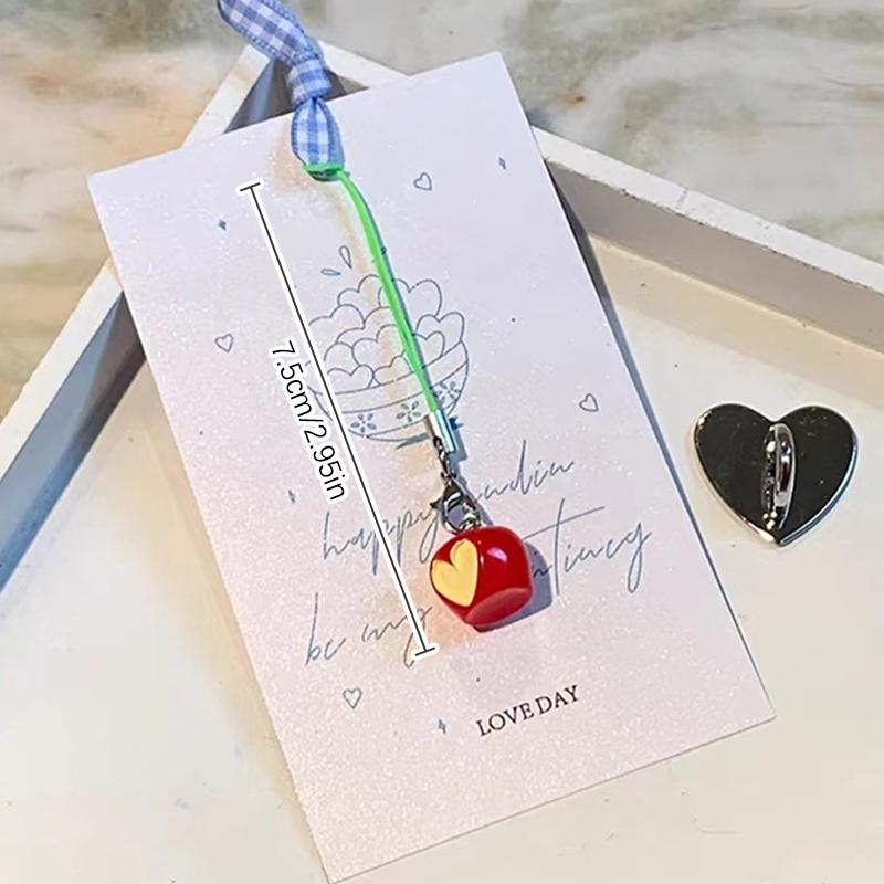 1Pc Cute Love Apple Keychain Apple Core Mobile Phone Rope Pendant Car Keyring U Disk Backpack Charms Bag Decor Send Bestie Gift