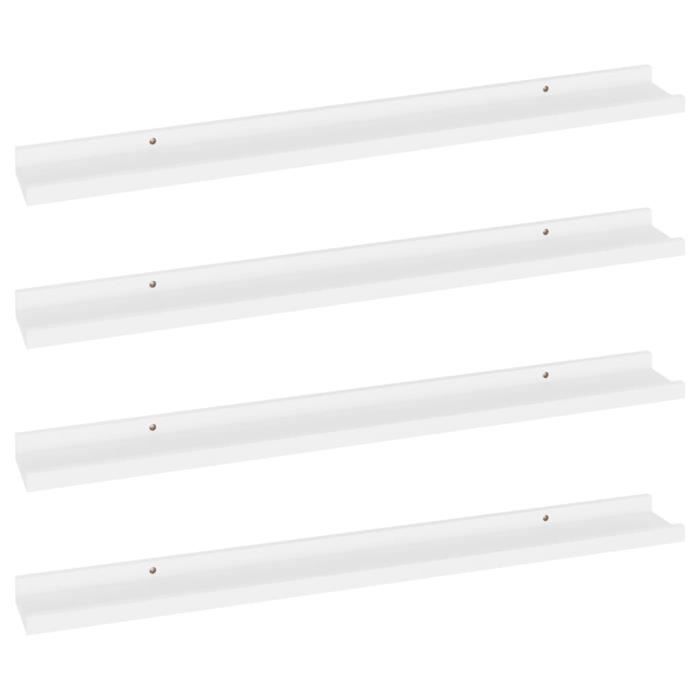 VidaXL Wall Shelves 4 Pcs White 80x9x3 Cm