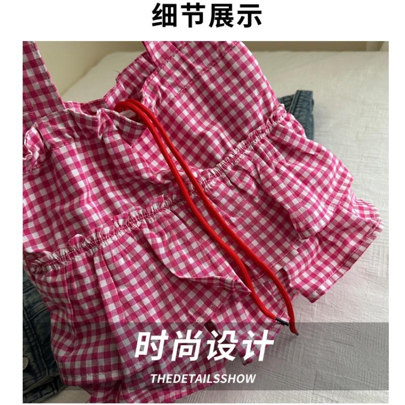 Women's Plaid Large Capacity Shoulder Bag Versatile Drawstring Simple Tote Bags Splicing Commuting Shopping Casual Underarm Bag