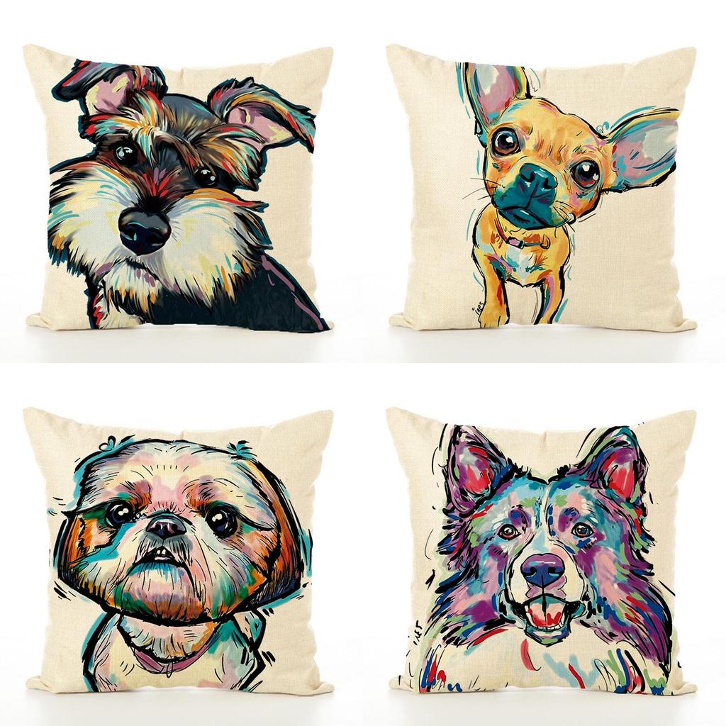 Süße Hundepillowcase Mit Süßem Hundemuster Für Sofa Und Wohnkultur