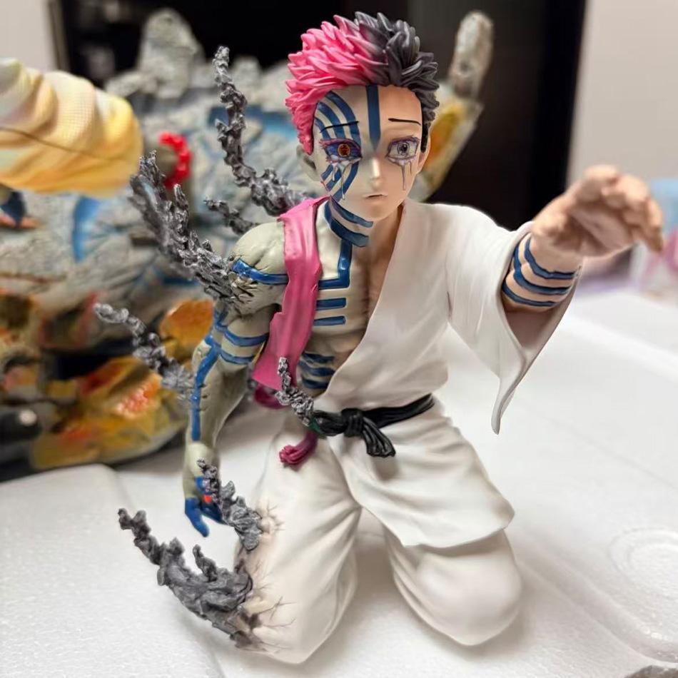15cm Demon Slayer Upper Moon 3 Akaza Half-Demon Form Anime Figure Collectible Statue for Fans