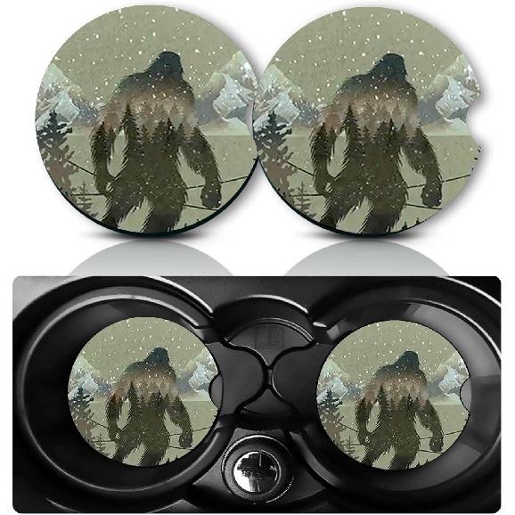 Car Coasters for Cup Holders,2 PCS Universal Non-Slip Black Leopard Print Car Coasters,2.75" Rubber Mat,Leopard Cars Accessories Cup Drink Holder