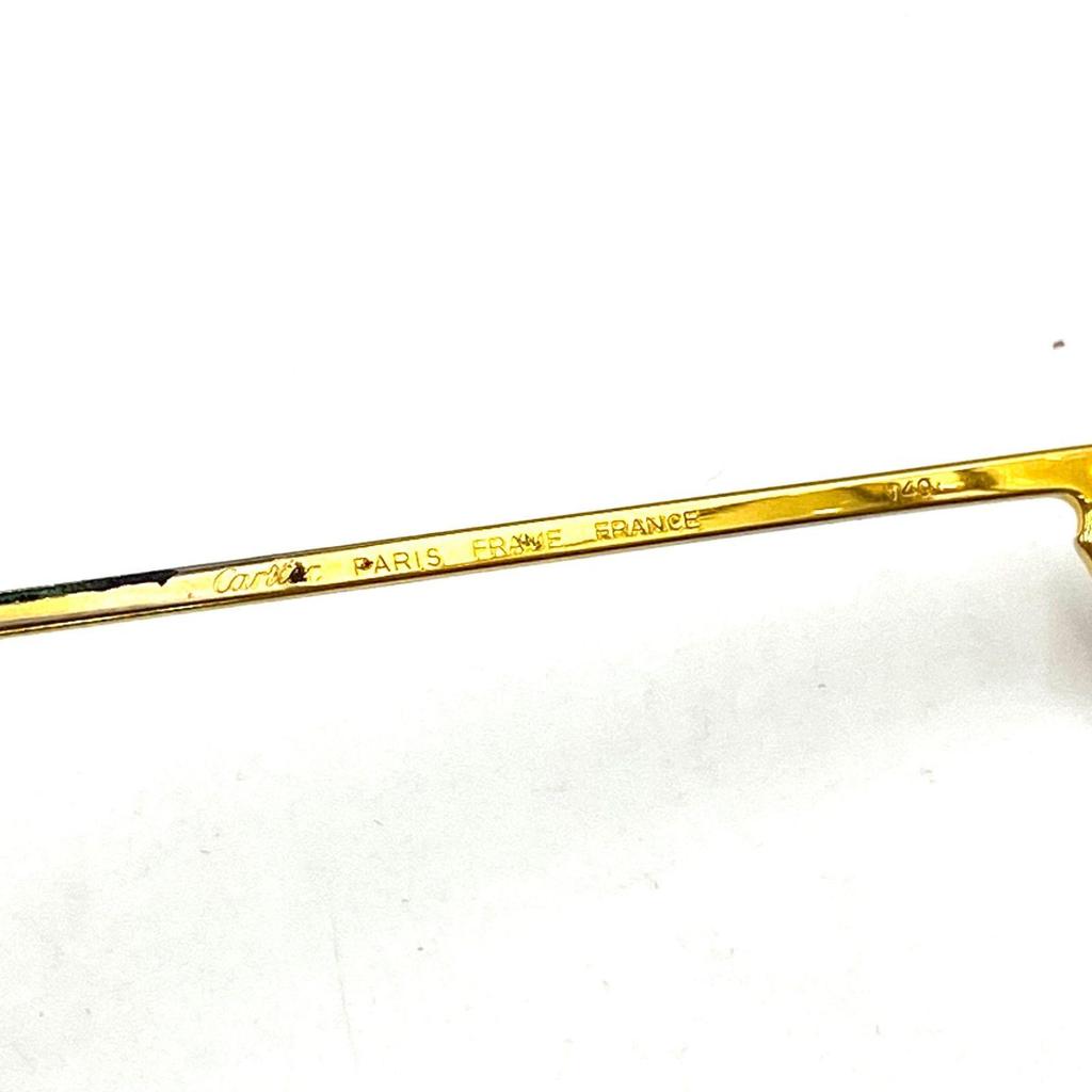 Used Cartier Cartier Glasses Glasses Prescription Glasses Frame Teardrop Gold Silver Vintage