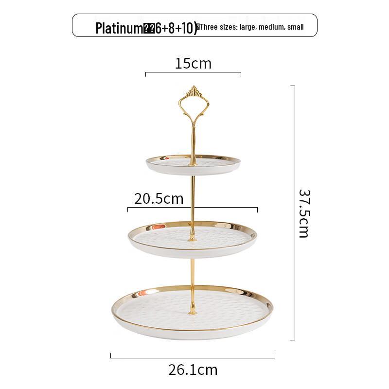 

Three-Tier Water Ripple Ceramic Fruit Plate