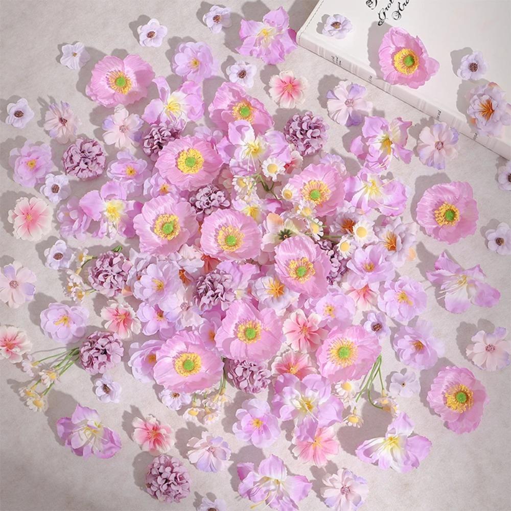 20/50Pcs Rose Artificial Flowers Heads Silk Simulation Daisy Flowers DIY Craft Supplies for Wedding Party Decor Home Decoration