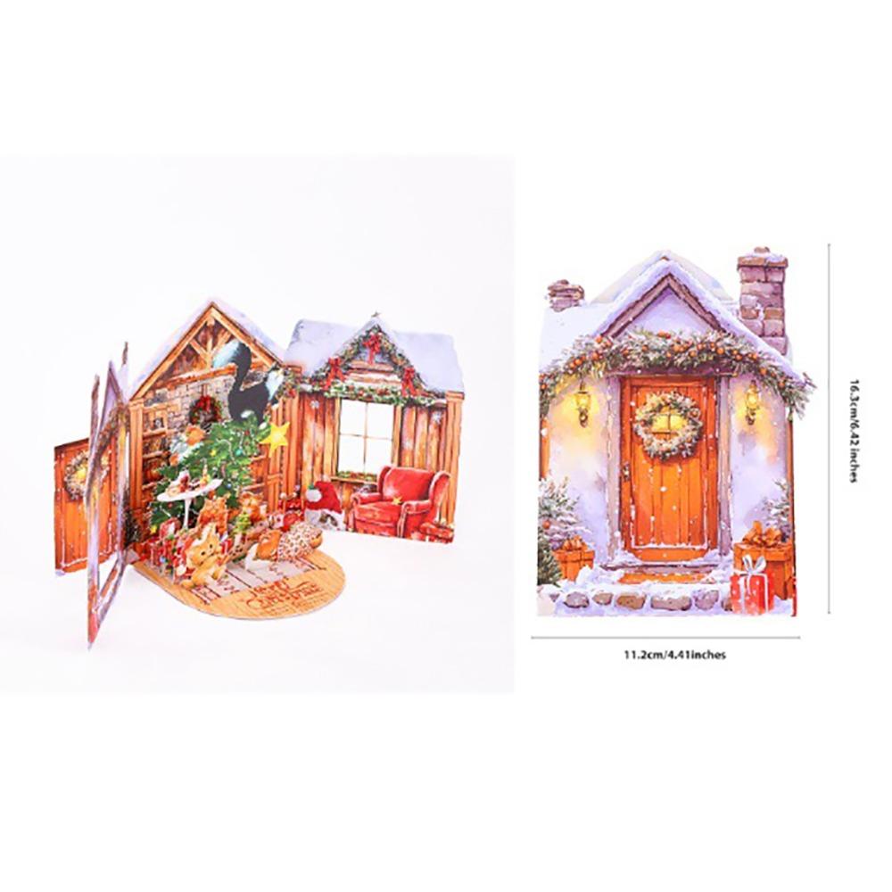 3D Cartoon Christmas Greeting Cards Multicolor 3D Christmas Card  Christmas Season