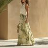 2026 European and American Cross-border Summer New V-neck Waist Ruffle Edge Temperament Top + Dress Set Women's Clothing