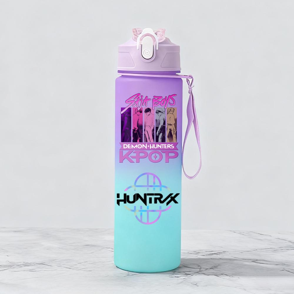 Demon Hunters Huntr Rumi Mira Zoey Jinu Celine Plastic Water Cup Pop Drinking Bottle School Huntrix Gourde ML KPOP X K 800 Kid Friendly Entertaining