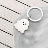 Cute Ghost Stainless Steel Keychain Cartoon Halloween Style Fashion Best Friend Pendant Practical Student Gift