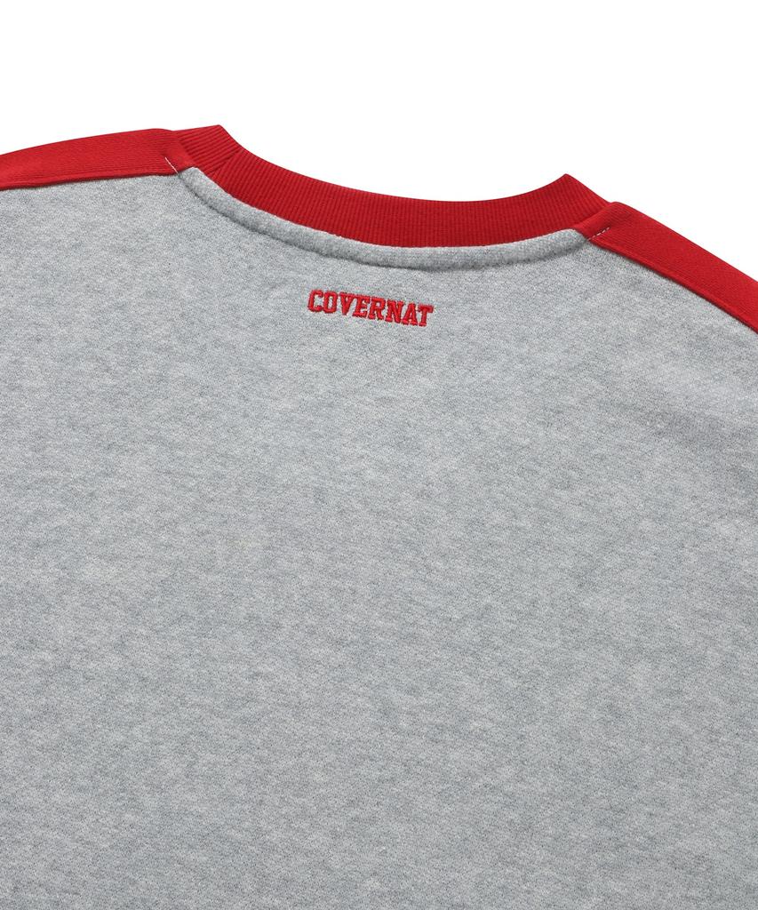 COVERNAT Retro Lettering Sweatshirt Melange Gray