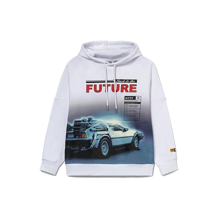 Li-Ning x Back To The Future Crossover Funny Printing Pullover Sports  White  Men s AWDRB01-3 M