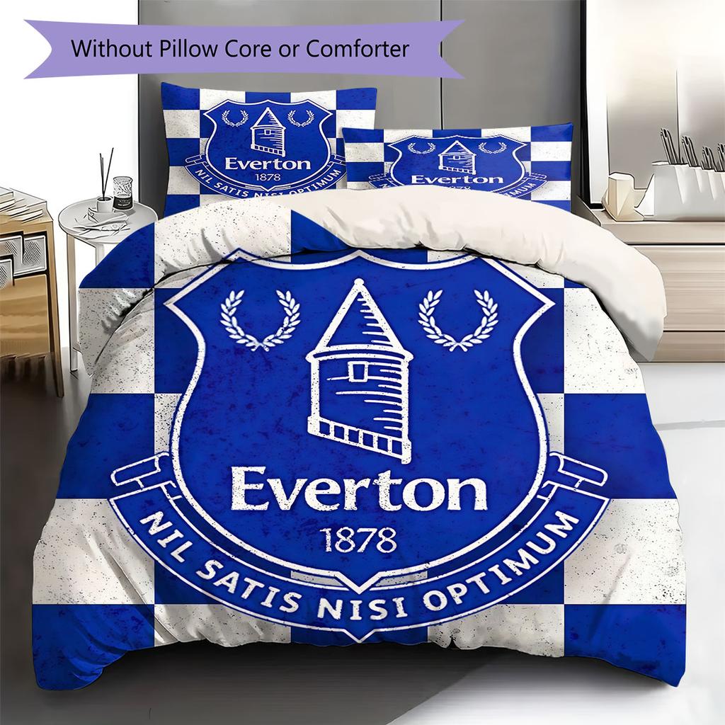Everton F.C Pattern Bedding,Quilt Set Quilt Cover Pillowcase Home Birthday Gift(1 * duvet cover + 2 * pillowcase, without core)