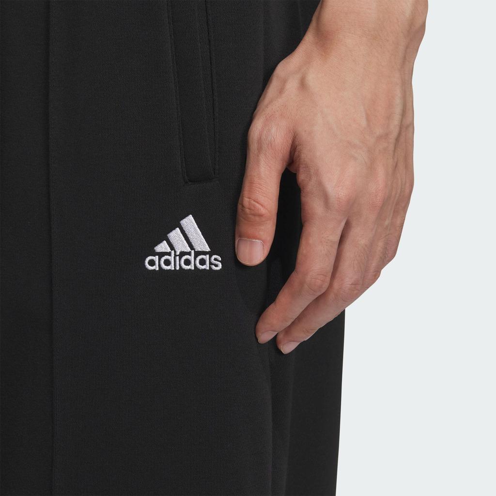 Adidas Pintuck French Terry Comfortable Casual Thickened Knitted Sports Pants Unisex Bottoms Black JM9117