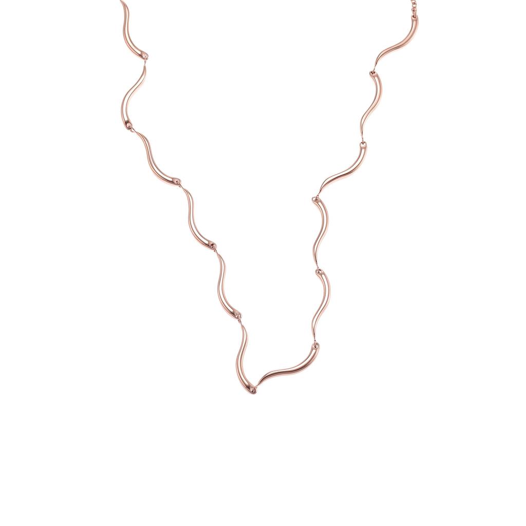 WAVE Rose Tone Stainless Steel Chain SKJ1745791 [Skagen] Women's Necklace,