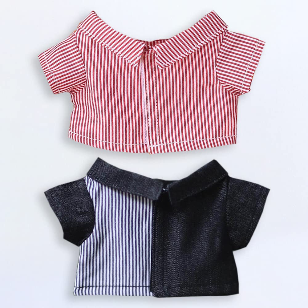 Niannyyhouse 20cm Doll Clothes Stuffed Animal Shirt Striped Shirt Cotton Doll Clothes Dress Up (t-4)