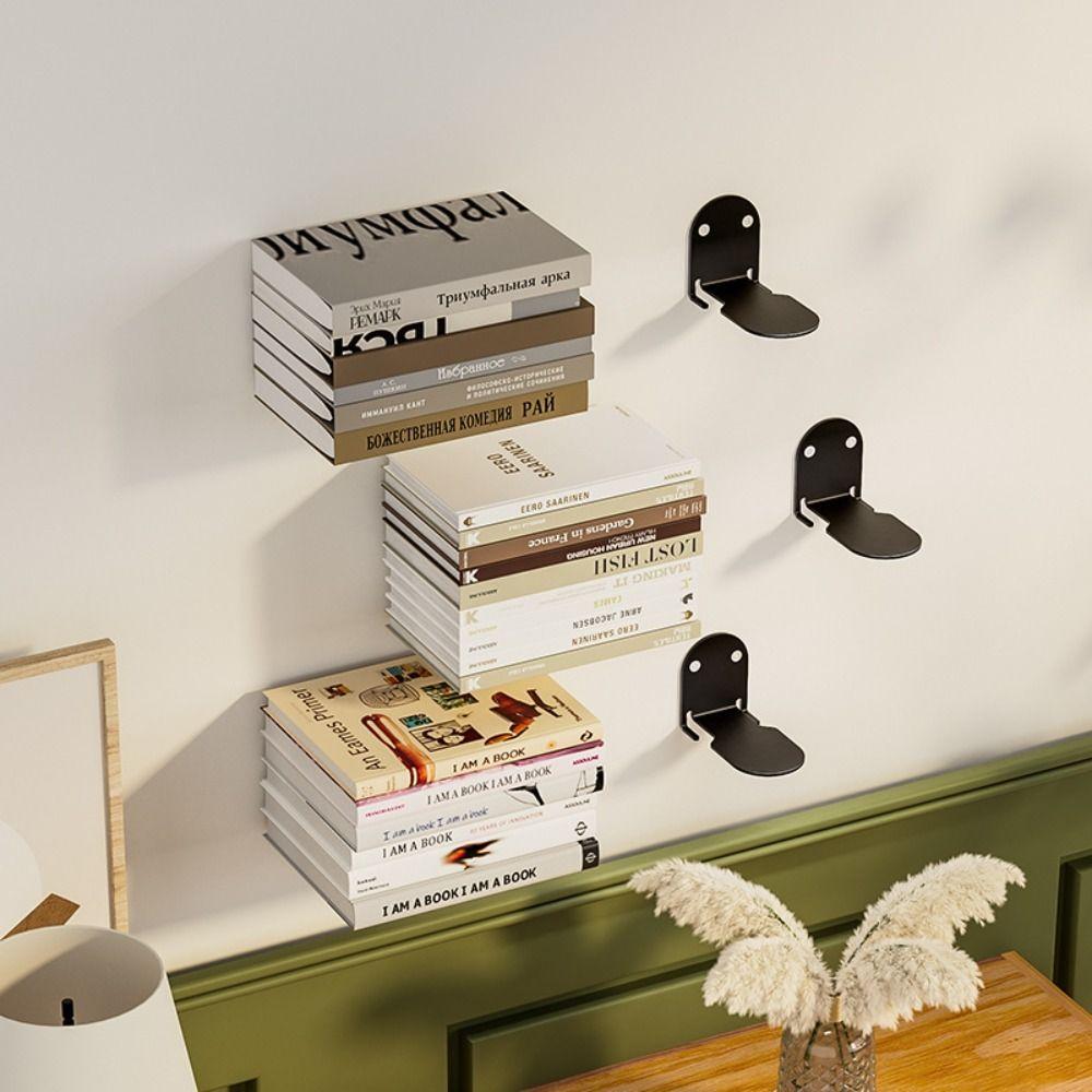 2 PCS Invisible Book Organizer Bookshelf Home Decoration Practical Display Shelf  Storage