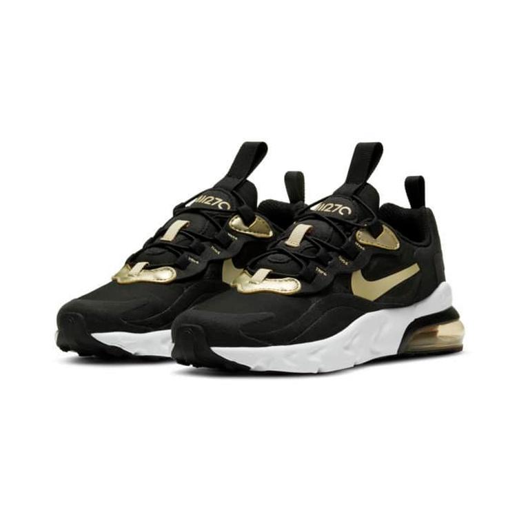 Nike Air Max 270 RT Low Top Kids Lifestyle Shoes Black Gold Children Aged 3 7 Years Old Kids' BQ0102-018