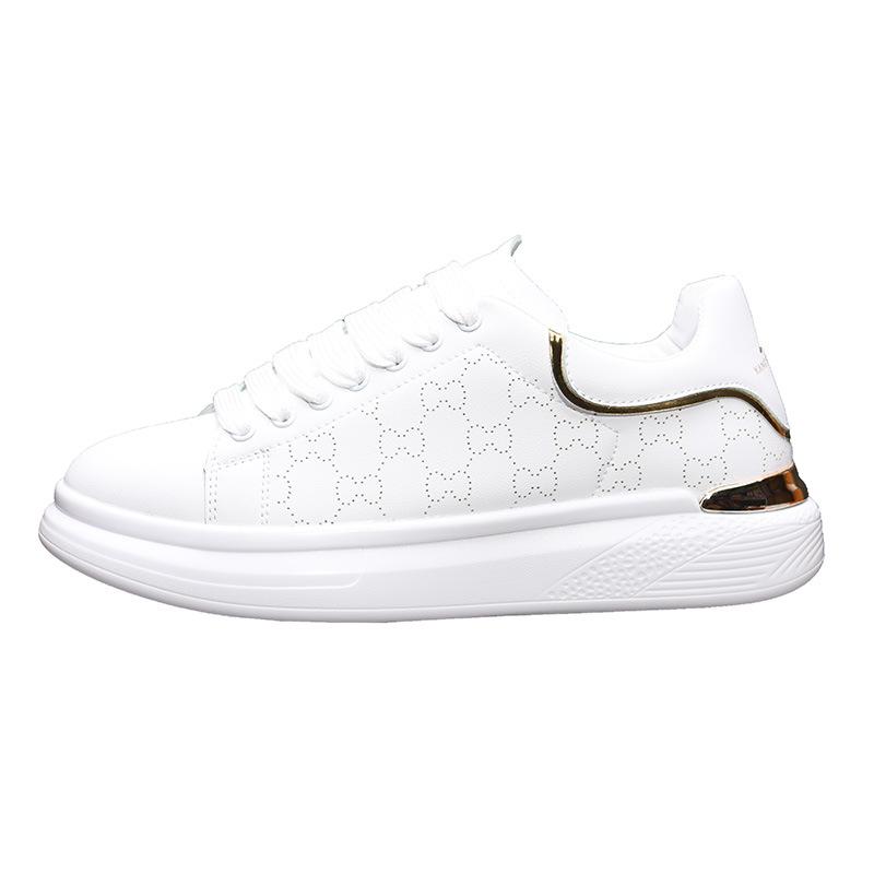 McQueen Leather Thick Sole Heightening Breathable Casual Couple Board Shoes KY21121 Comfortable Muffin