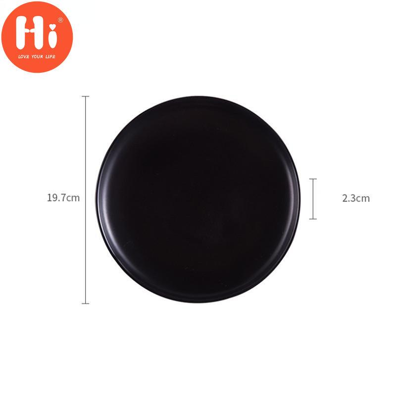 HiCeramic Round Steak Plates Beef Plate Dessert Dish Minimalist Pizza Breakfast Dish Tableware