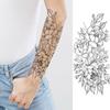 10 arkuszy kwiat tymczasowe tatuaże dla kobiet ramię nogi fałszywe tatuaże naklejka realistyczna czarna róża piwonia wąż seksowne tatuaże tatuaże do ciała
