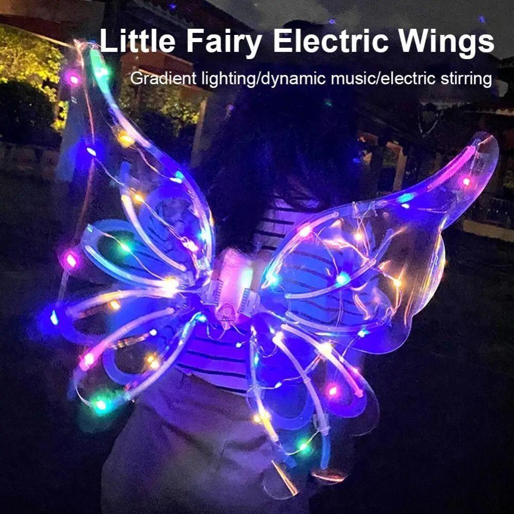 Creative Electric Elf Wings Costume with Light Music Glowing Electric Fairy Wings  Children