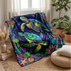 Oceanic Marine Life 2 Theme Blanket Lightweight Warm Flannel Blanket Decorative Throw Blanket for Home Decoration