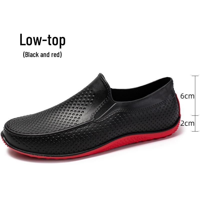 Men's Low-Top Non-Slip Waterproof Rain Boots for Fishing, Men/Women/Teenagers Rubber Shoes