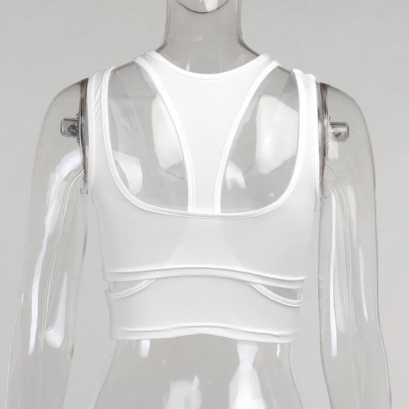 Sexy Bare Midriff  Tank Top Wrap Chest Hollow Out Halter Crop Tops Women Sleeveless Cropped Vest Camisole Tube Top Female