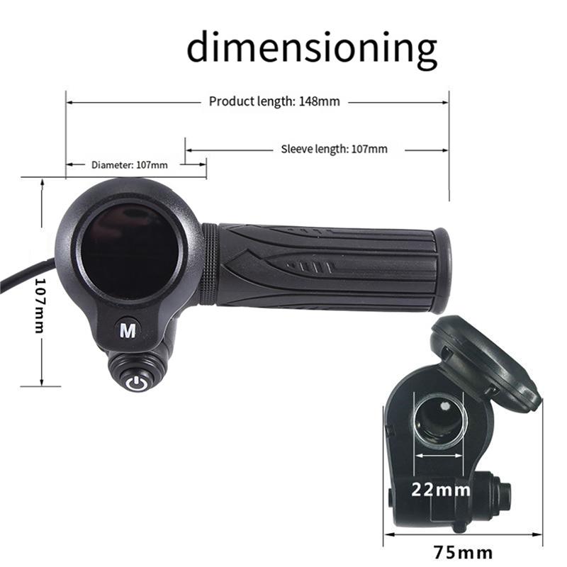 XXR-Bike Electric Scooter Accelerator Display Ebike Throttle Grip Digital Monitor For Bicycle Electric Scooter Trigger Durable