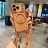 Crossbody Lanyard Electroplated Rotating Stand Magnetic Phone Case for IPhone Air 17 16 Plus 15 14 13 Pro Max for Magsafe Cover