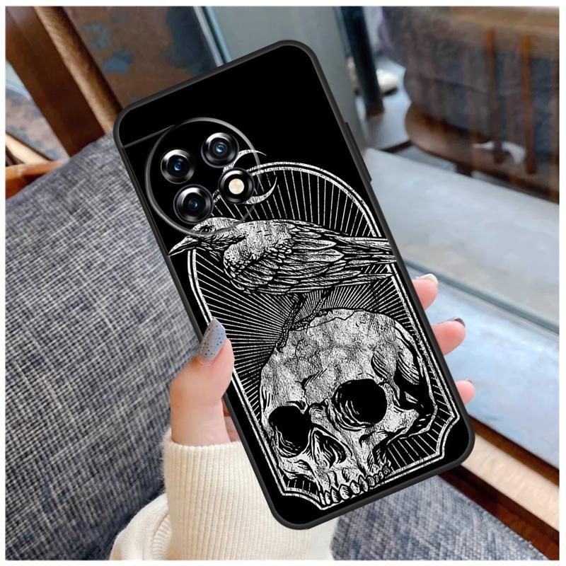 Skull Gothic Creepy Pastel Goth Case For OnePlus 13 13R 13s 12 12R 11 10 Pro 10T 8T Nord 5 CE 2 3 4 Lite N10 N20 N30 Coque