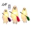Remote Control Party Lights Halloween Lighted Hanging Ghost with Broom Decor Flying Broomstick Ornaments Spooky Haunted House Supplies Lights,