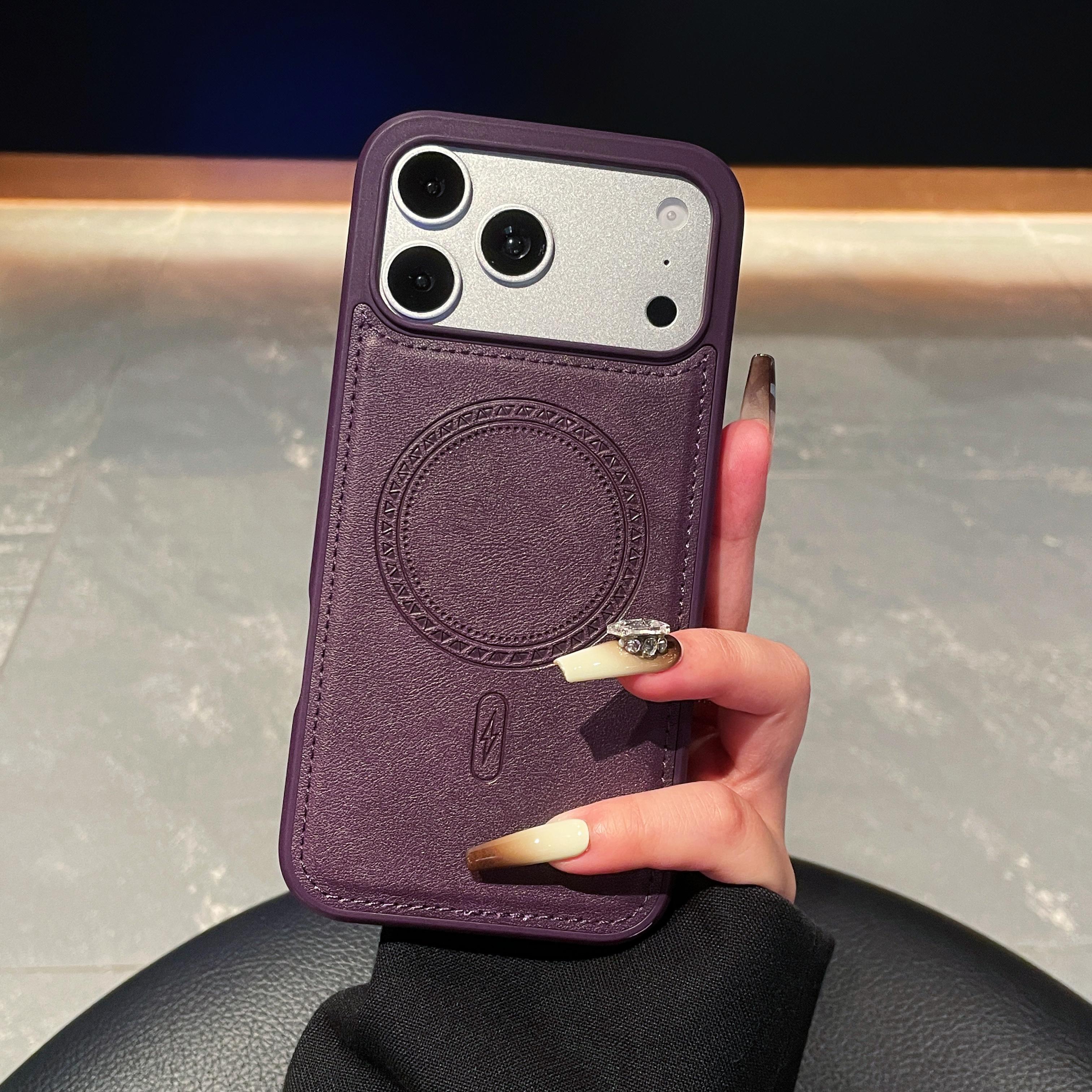 

Vintage PU Leather For Magsafe Phone Case For iPhone 17 Air16 15 14 13 12 Pro Max 11 XR Soft Shockproof Bumper Business Cover iPhone 12