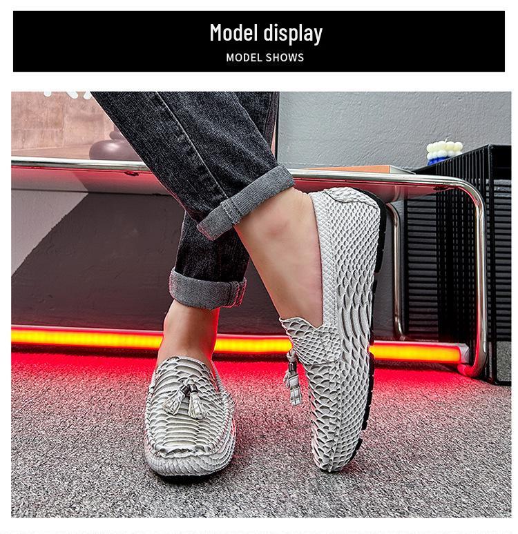 Cross2023 Men's Tassel Slip-on Loafers: Spring/Autumn Fashion, Large Size Outdoor Driving Shoes