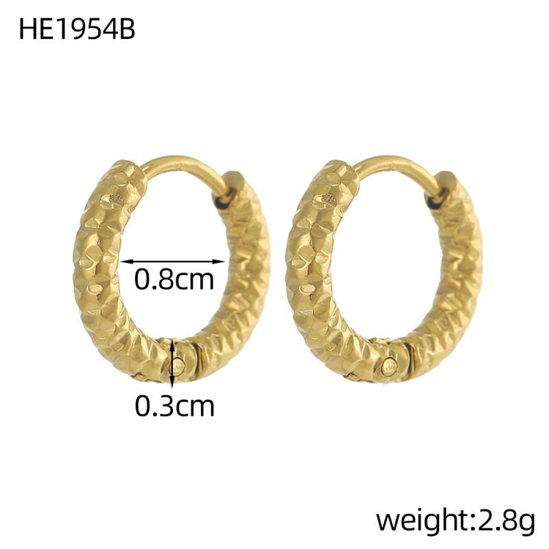 CARLIDANA Chic Simple Hoop Earrings Ins Simple Women Fashion Earrings Stainless Steel Gold Plated Twisted Circle Huggies Earring