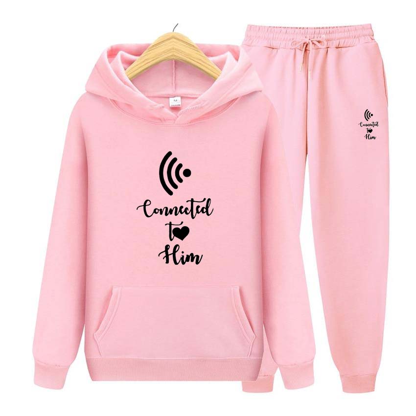 Herr Dam Hoodies Träningsset Jogger Mode Hoodies Set Sweatshirt Sportdräkt Herr Dam Huvförsedd Pullover Sweatshirt