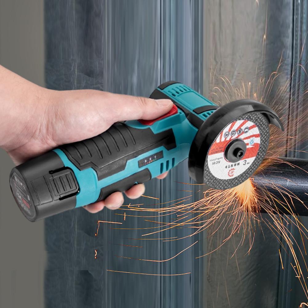 12V 3 Inch Brush Mini Angle Grinder 19500rpm Electric Hand Grinder Lithium Angle Grinder Micro Angle Grinder Wireless Power Tool
