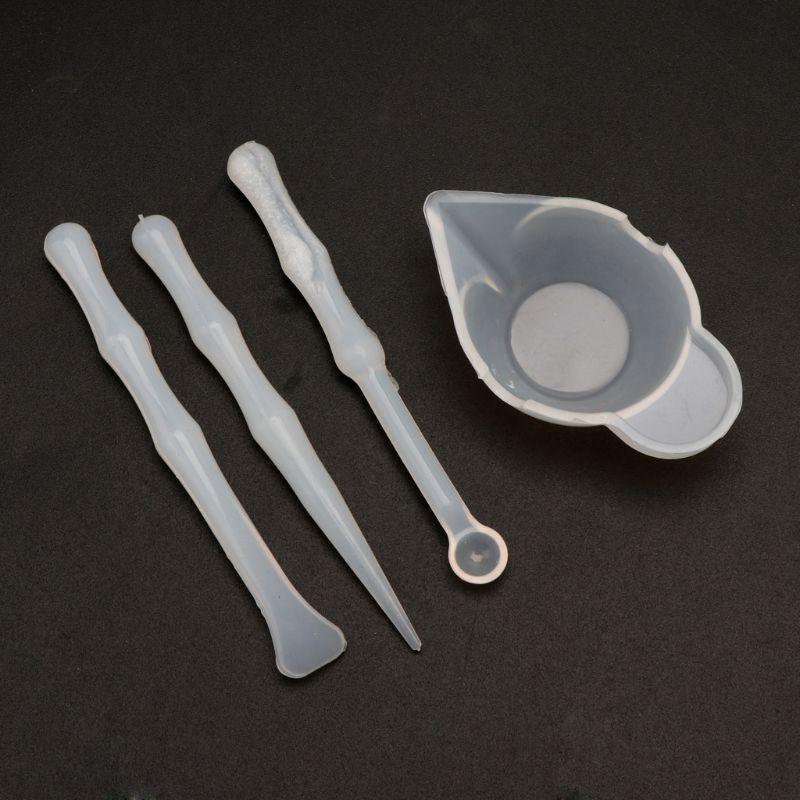 Silicone stir bar Mix Cup Mold Epoxy Resin Tools Reusable Mixing Measuring Cups DIY Jewelry Making Stick Handmade Accessories