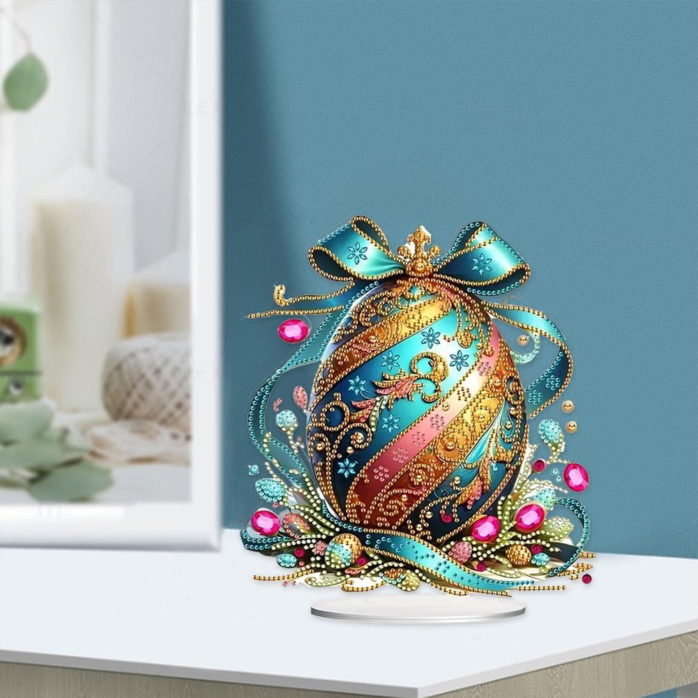 Easter Egg Special Shaped Table Top Diamond Painting Ornament Kits 5D DIY Diamond Art Tabletop Decorations for Adults Beginner
