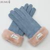 JIUMU Women's Winter Faux Suede Fleece Lined Gloves