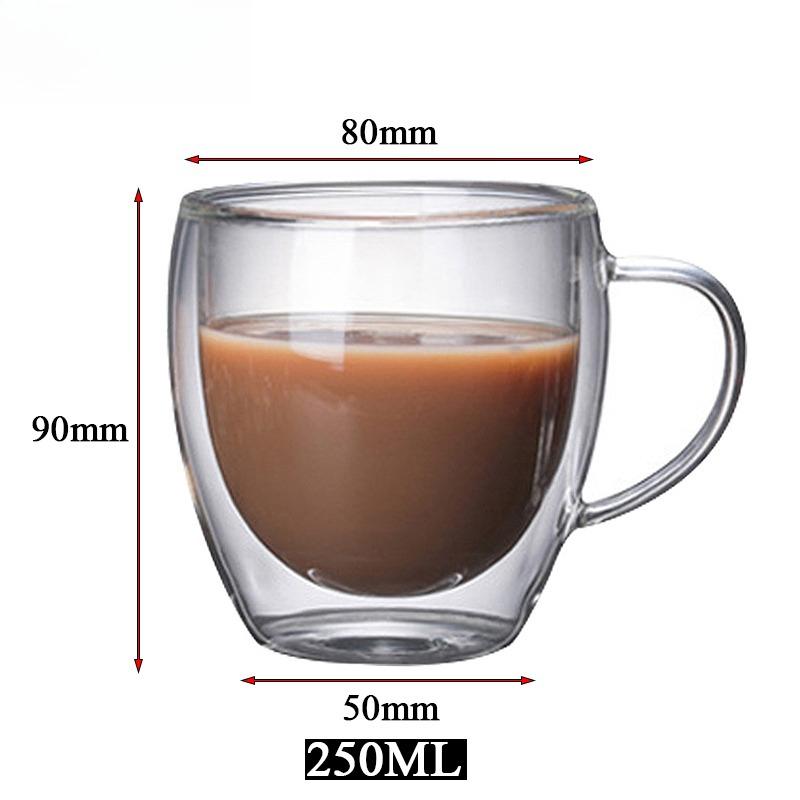150-450ml Double Wall Glass Mug Resistant Tea Beer Mug Coffee Milk Lemon Juice Cup Drinkware Lover Coffee Cups Gift Creativity