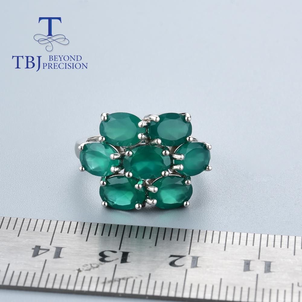 Natural Green Agate Gemstone Jewelry Set 925 Sterling Silver Earrings Silver Rings for Women Wife Nice Gift