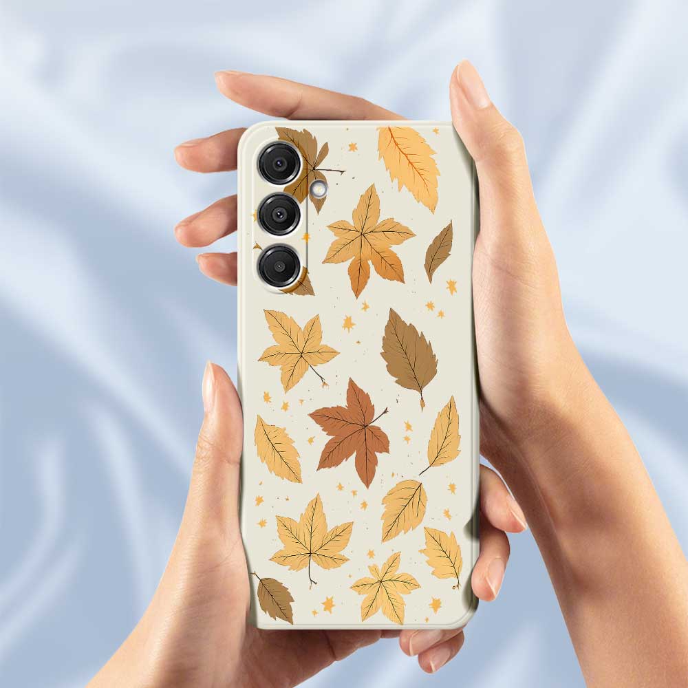 For Samsung Galaxy A16 5G/4G Case Maple Leaves Pattern Printing Straight Edge TPU Phone Back Cover